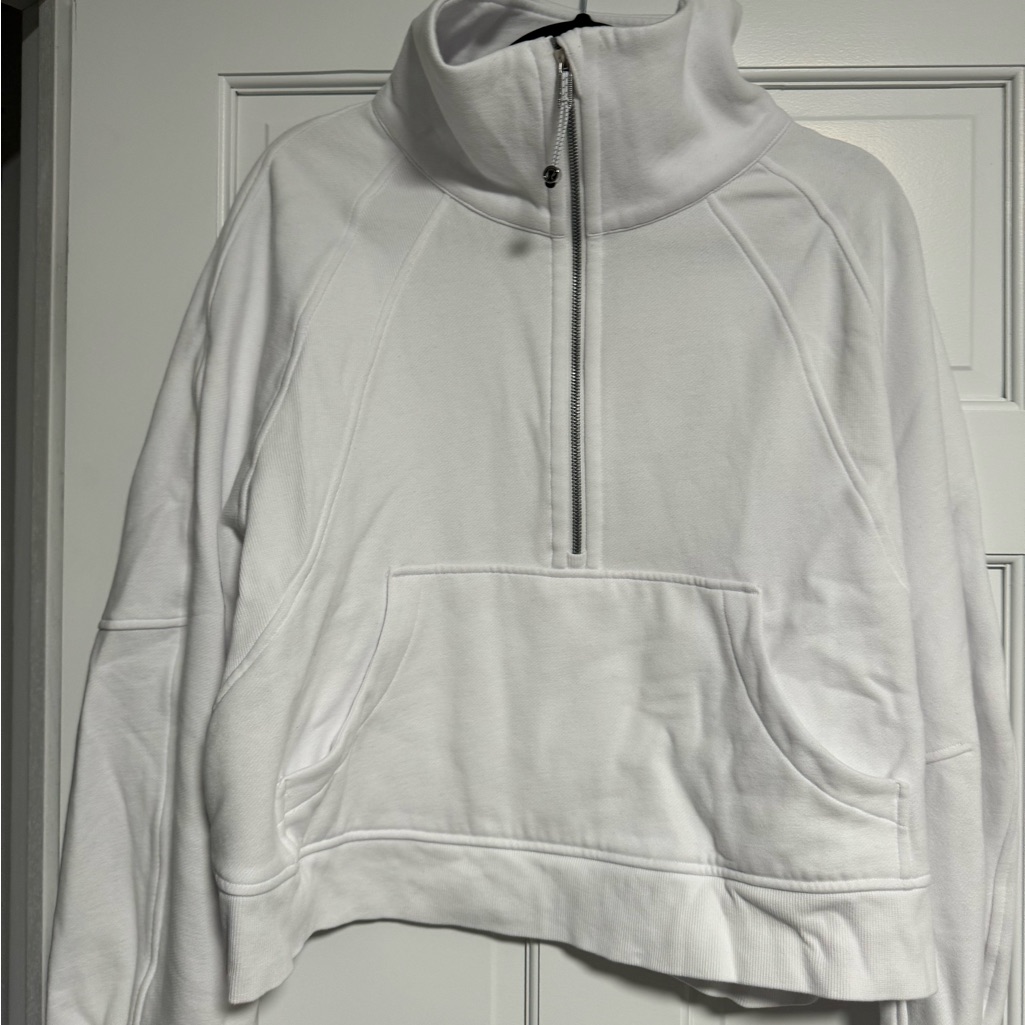 Lululemon Athletica White Half-Zip Pullover Hoodie